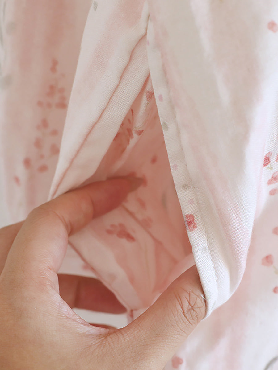 Plus Size Women Pure Cotton Wrap-Front Nightgown Robe