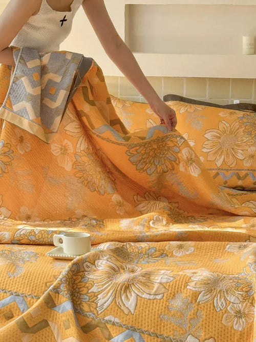3-Layer Gauze Blanket – Throw for Nap, Sofa, Bed Cover