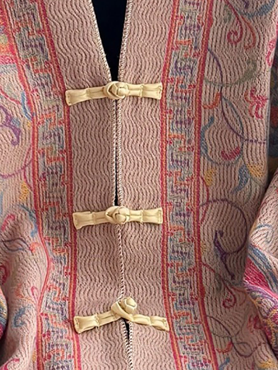 Women Faux Cashmere Jacquard Shawl – Paisley Fringed Chinese Knot
