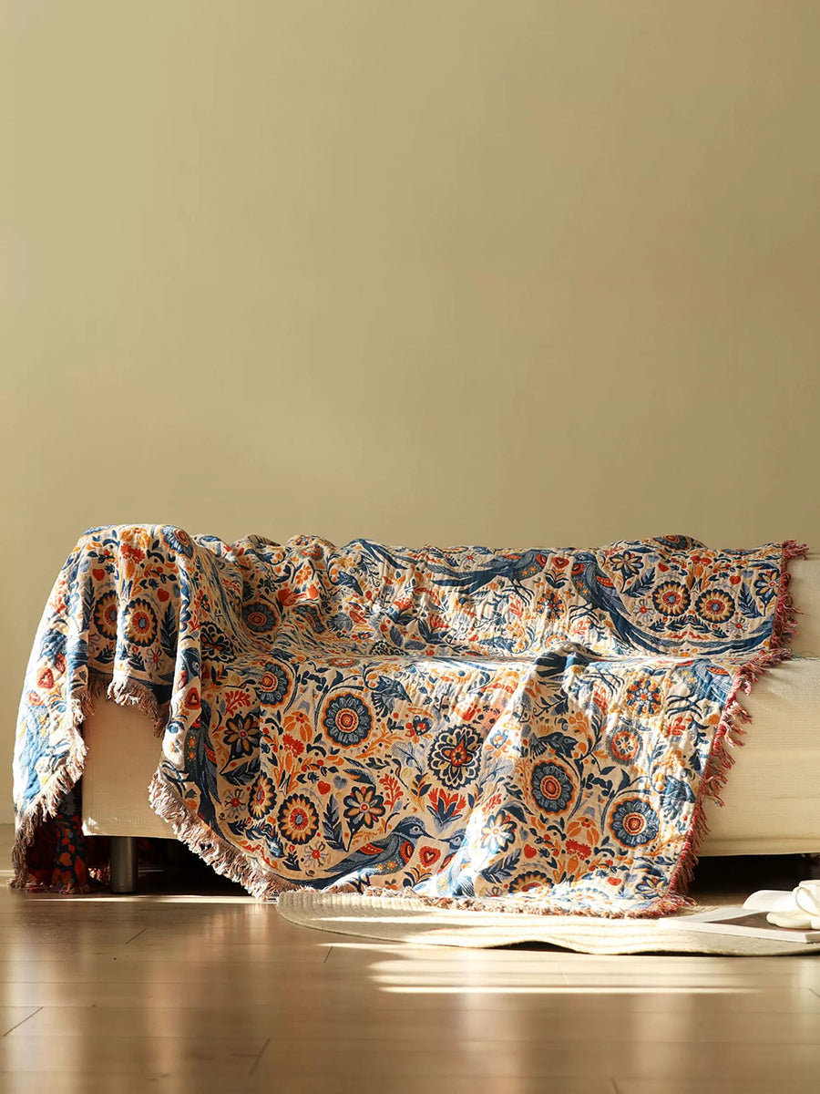 Pastoral Cotton Gauze Sofa Cover Nap Throw Blanket