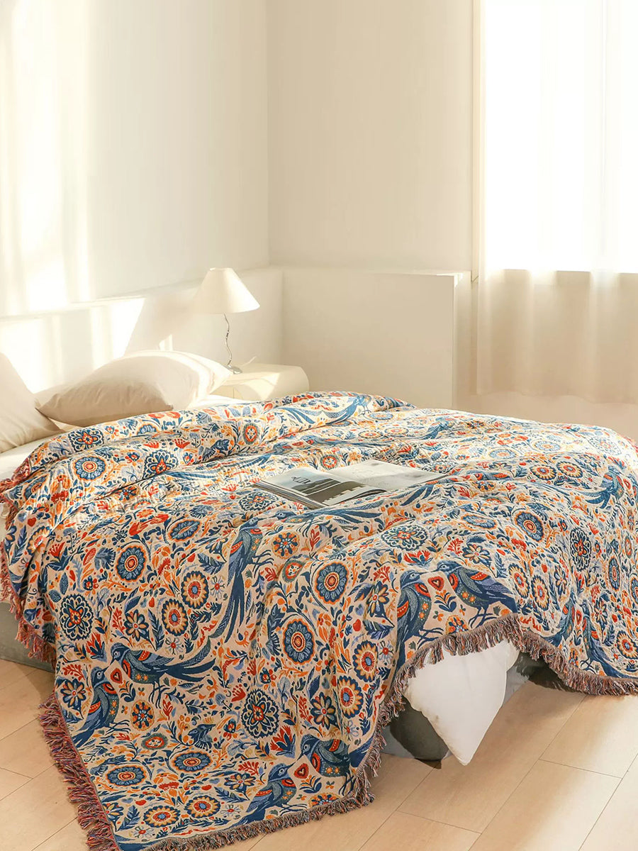 Pastoral Cotton Gauze Sofa Cover Nap Throw Blanket