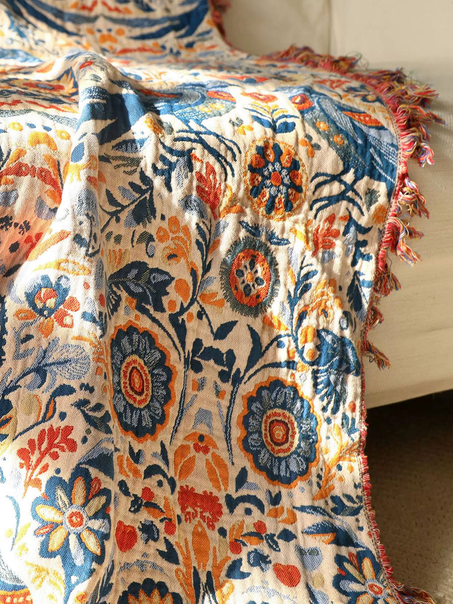 Pastoral Cotton Gauze Sofa Cover Nap Throw Blanket