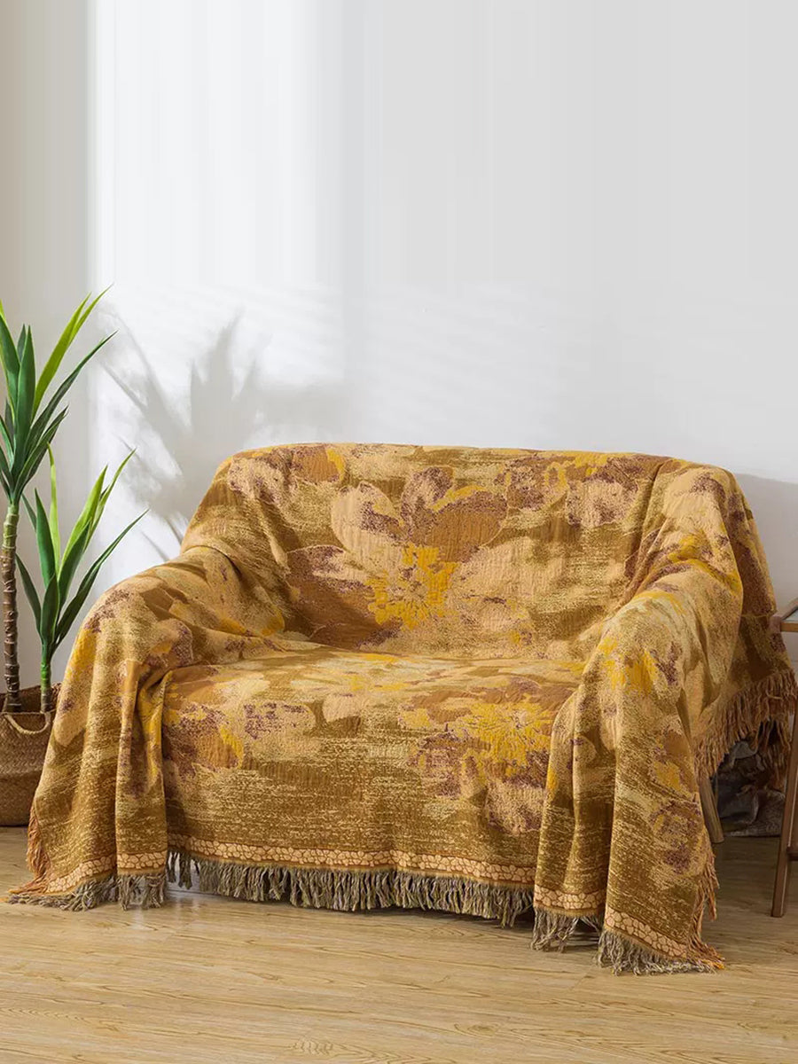 100% Cotton Gauze Fringed Soft Breathable Throw Blanket