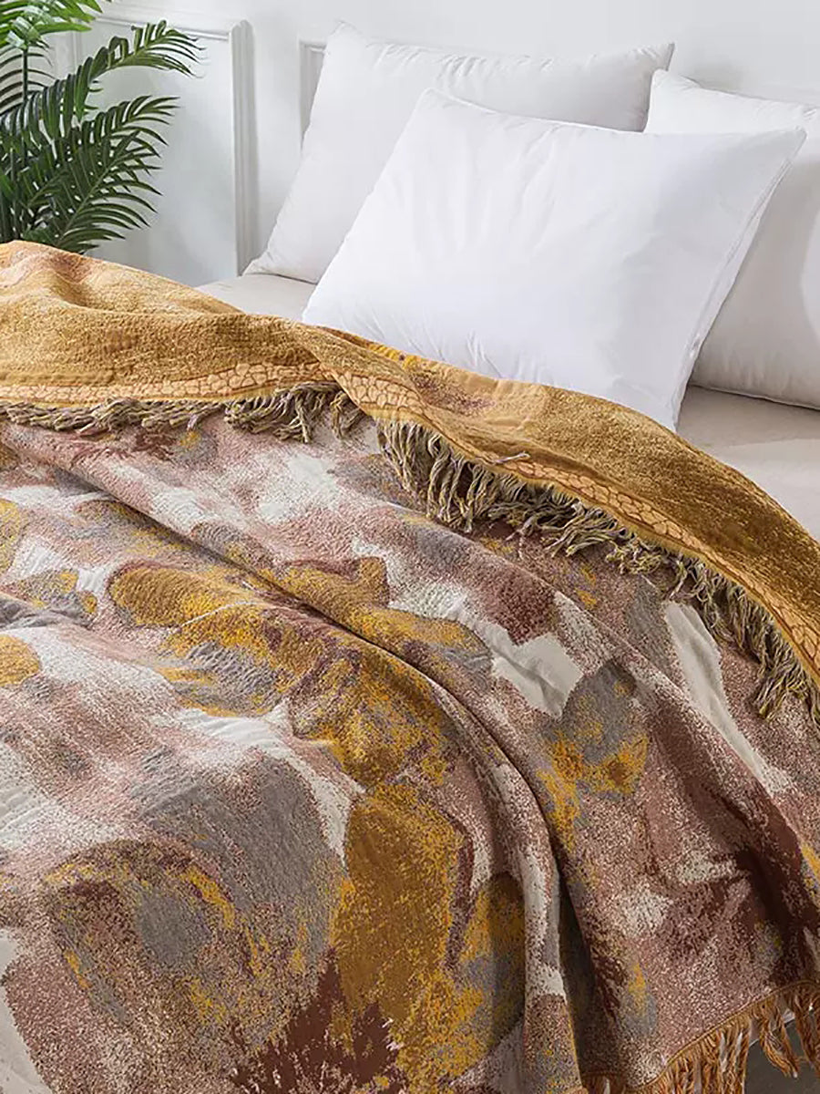 100% Cotton Gauze Fringed Soft Breathable Throw Blanket