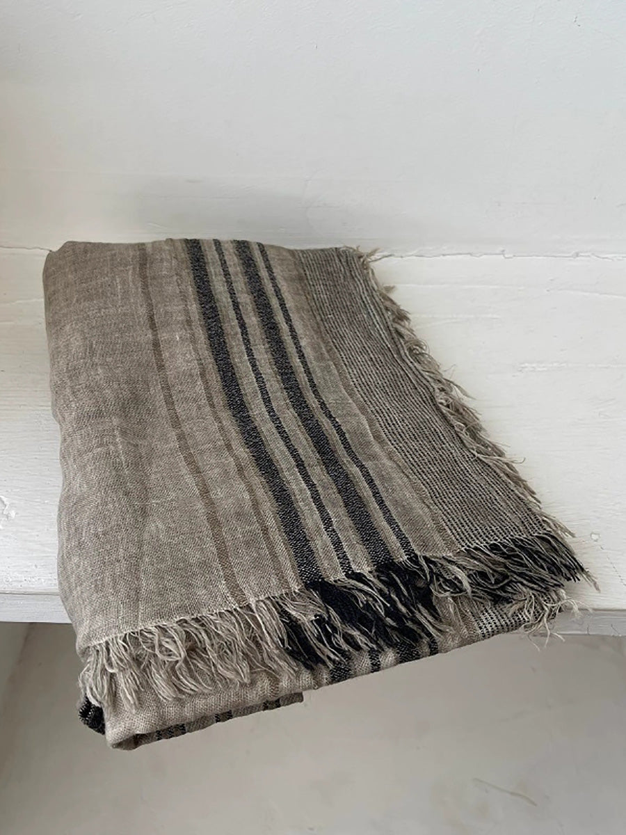 Women Vintage Stripe Fringe Versatile Shawl Scarf