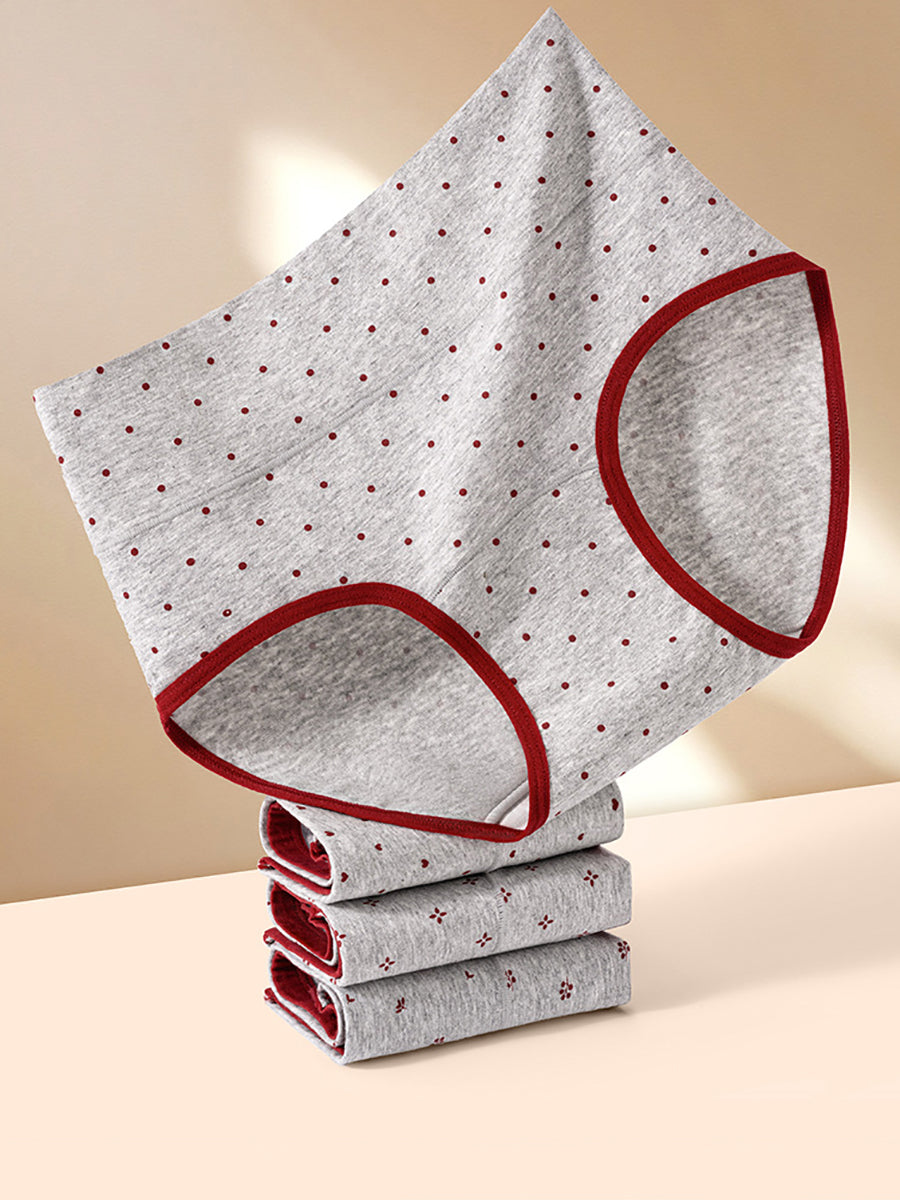 6 Pieces Women Printed High-Waist Cotton Underwear