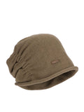 Women Wool Blend Slouchy Beanie – Fall Pleated Rolled Edge Versatile Warm Hat