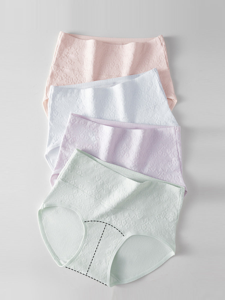 6 Pieces Women Cotton High-Waist Antibacterial Underwear
