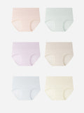 6 Pieces Women Cotton High-Waist Antibacterial Underwear