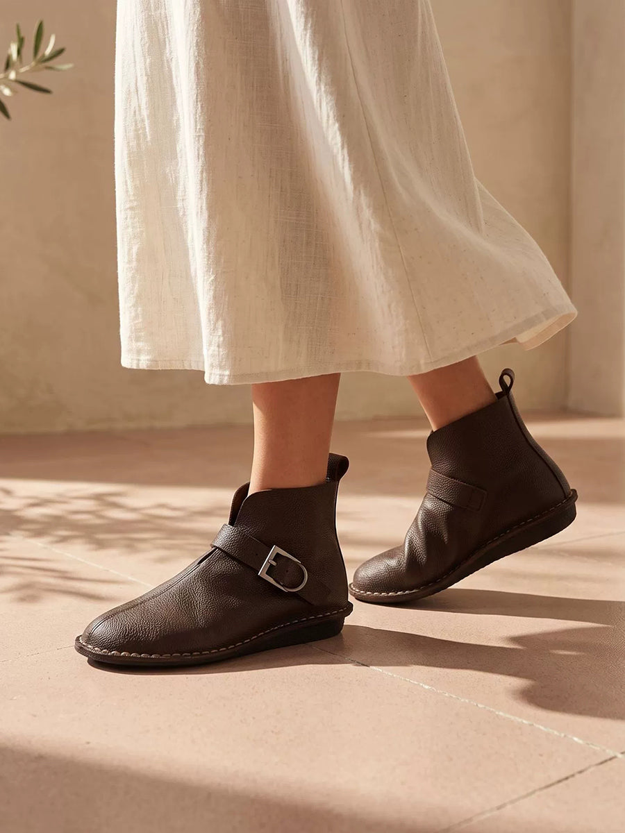 Women Casual Comfort Leather Ankle Boots