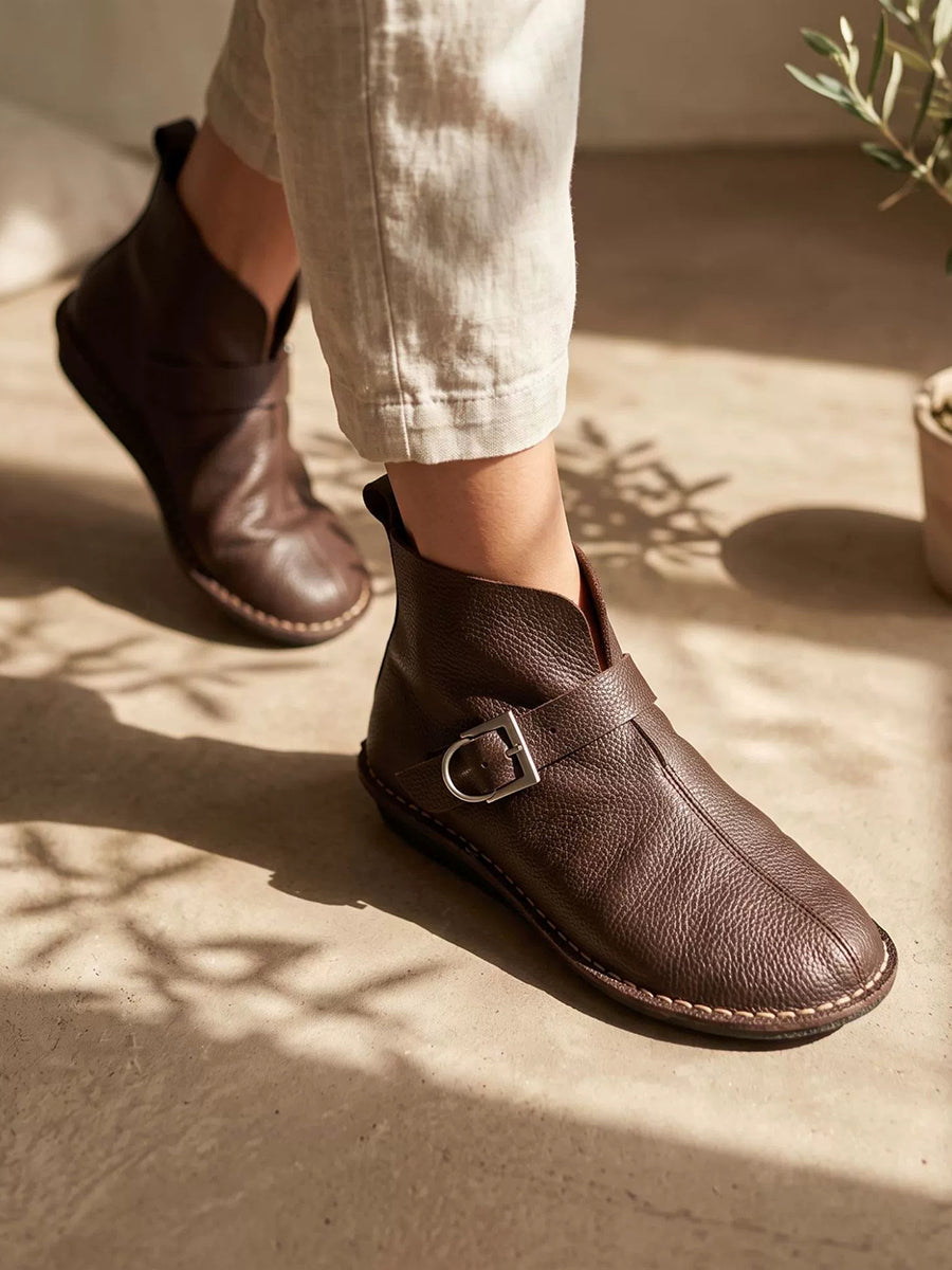 Women Casual Comfort Leather Ankle Boots