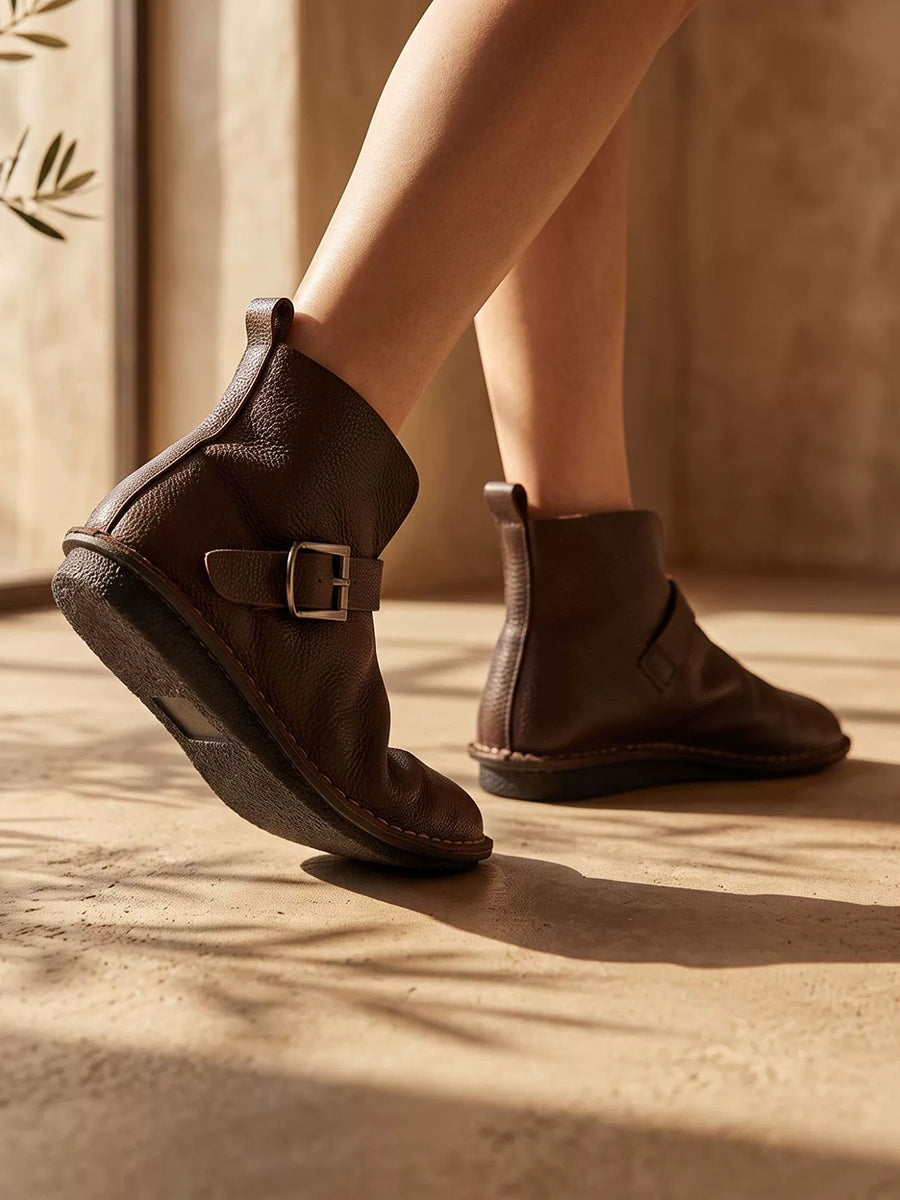 Women Casual Comfort Leather Ankle Boots