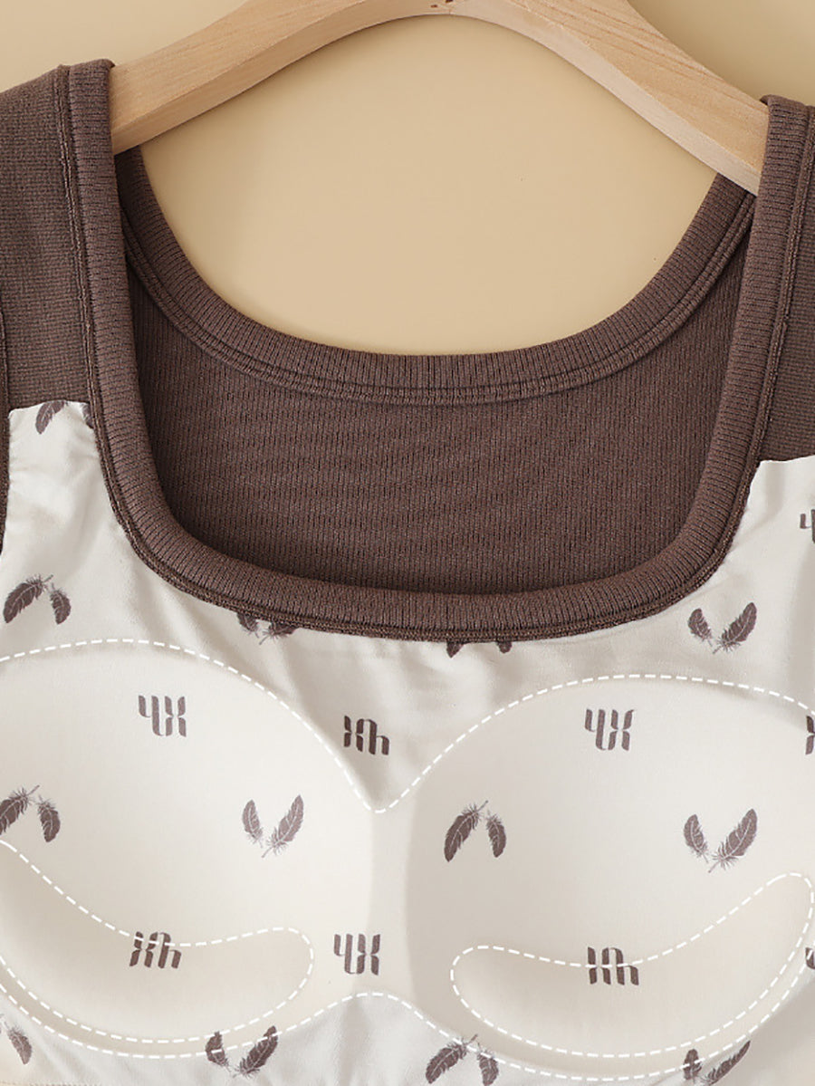 Women Built-In Bra Graphene Down Thermal Vest – Shaping Warm Base Layer