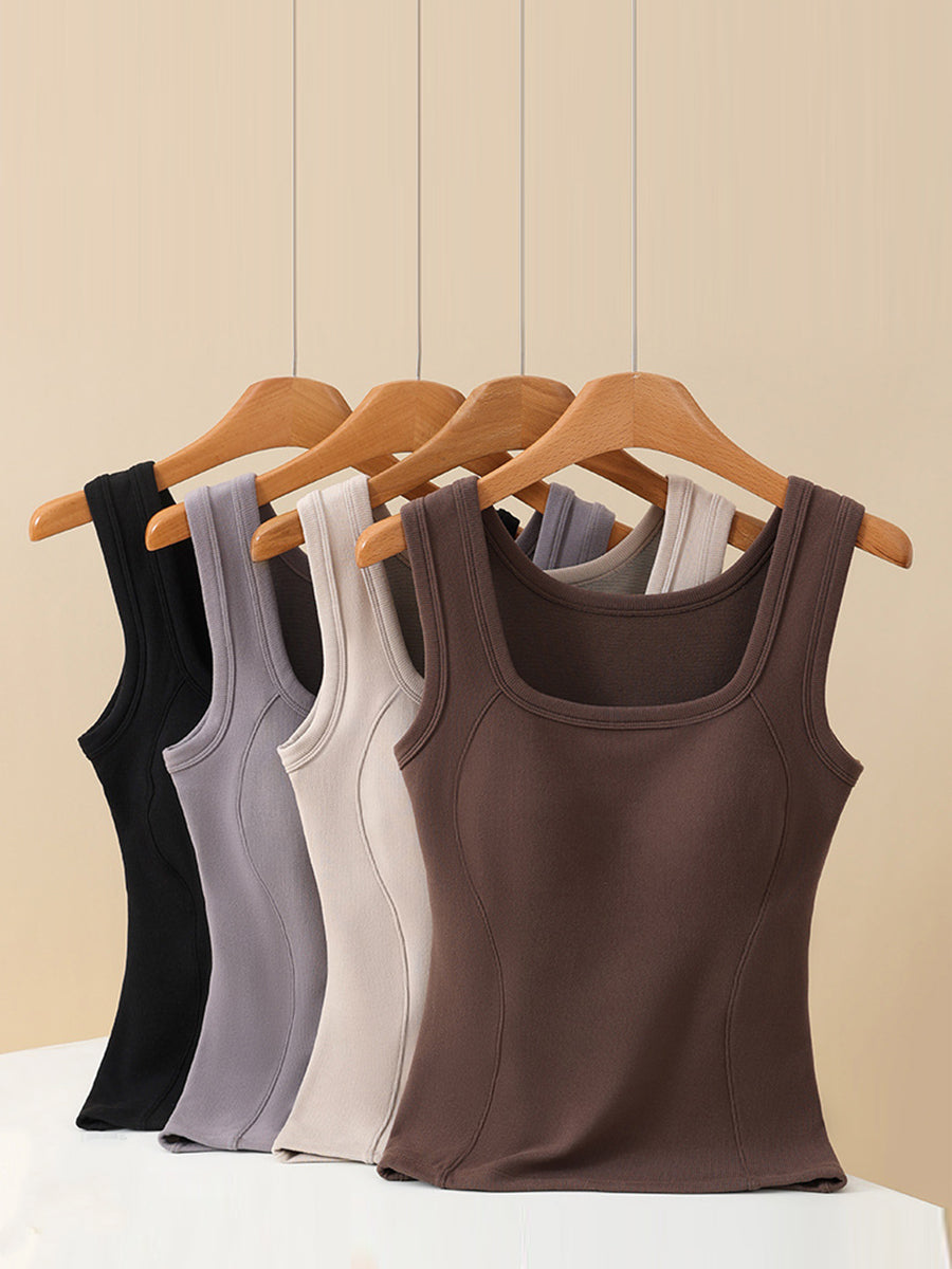Women Built-In Bra Graphene Down Thermal Vest – Shaping Warm Base Layer