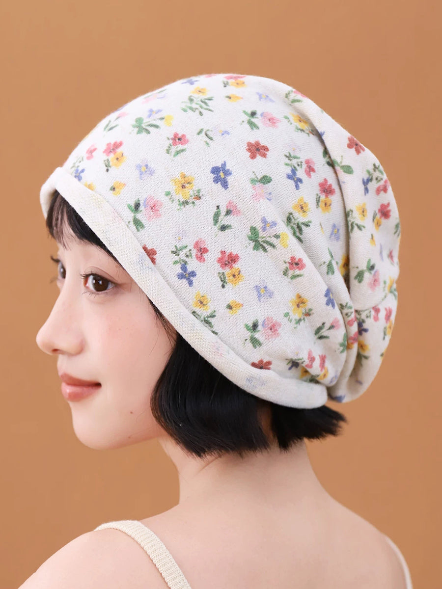Women Effortless Floral Elegant Slouchy Beanie