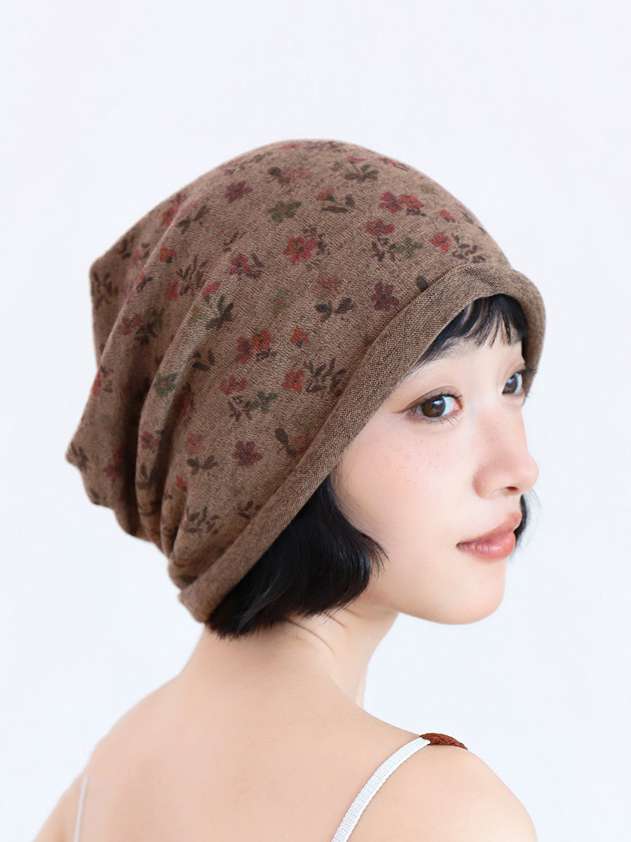 Women Effortless Floral Elegant Slouchy Beanie