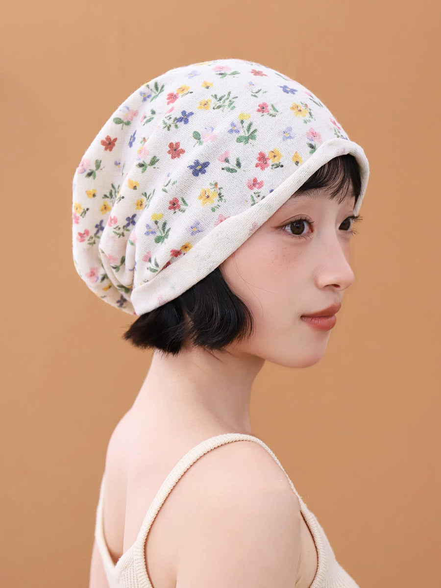 Women Effortless Floral Elegant Slouchy Beanie