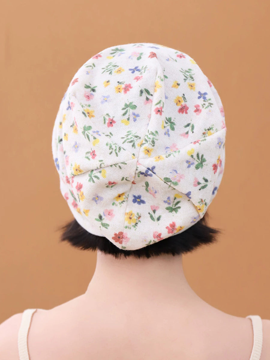 Women Effortless Floral Elegant Slouchy Beanie