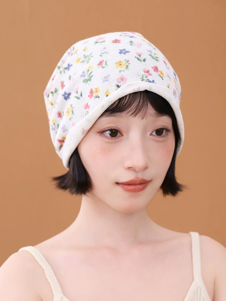 Women Effortless Floral Elegant Slouchy Beanie