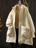 Women Casual Quilted Stand Collar Mid-Long Lightweight Hooded Padded Jacket Coat