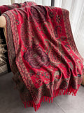 Women Ethnic Paisley Jacquard Tassel Scarf – Imitation Cashmere Elegant Shawl