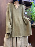 Women Fall Artsy Long Sleeve Oversized Knit Top