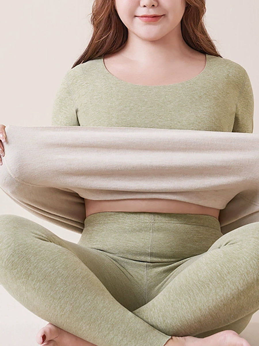 Women Minimalist Long Sleeve Cashmere Thermal Underwear Set