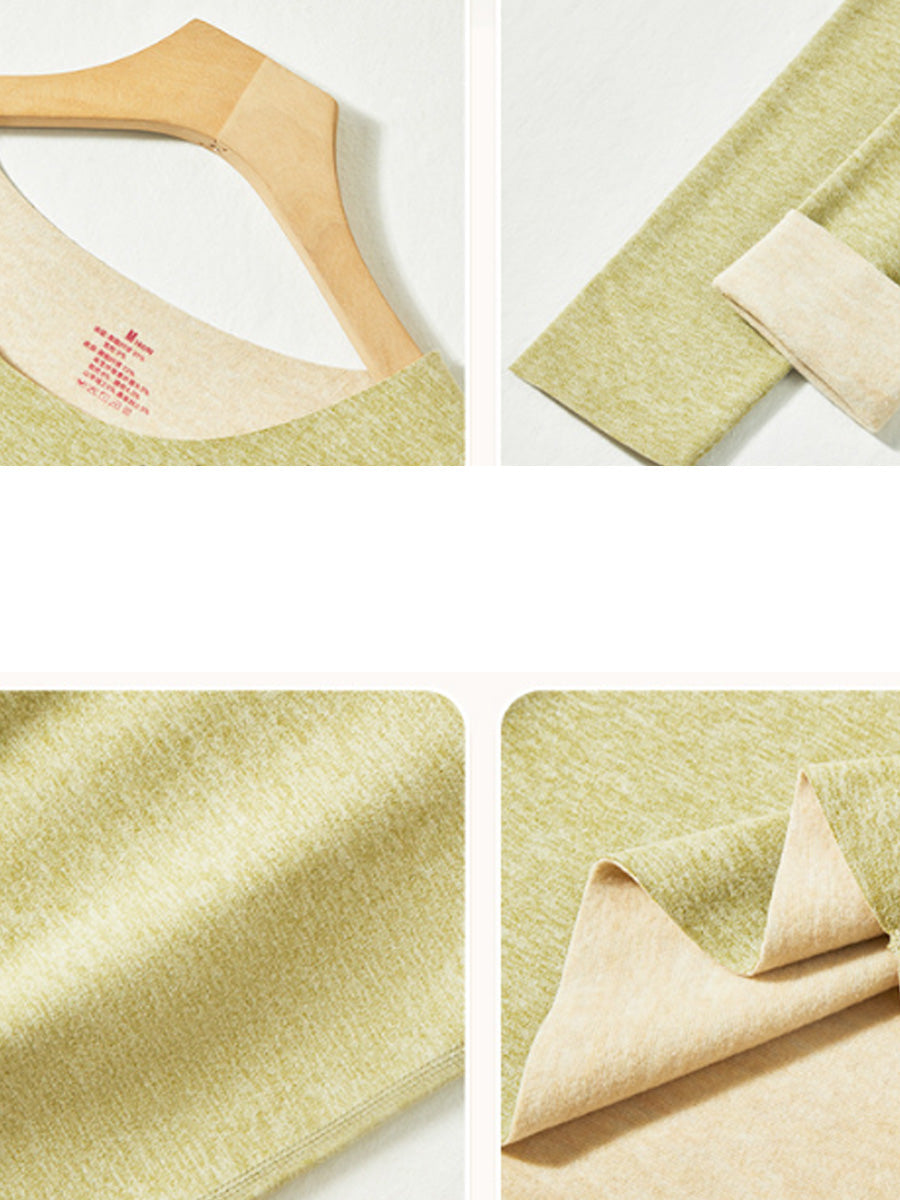 Women Minimalist Long Sleeve Cashmere Thermal Underwear Set