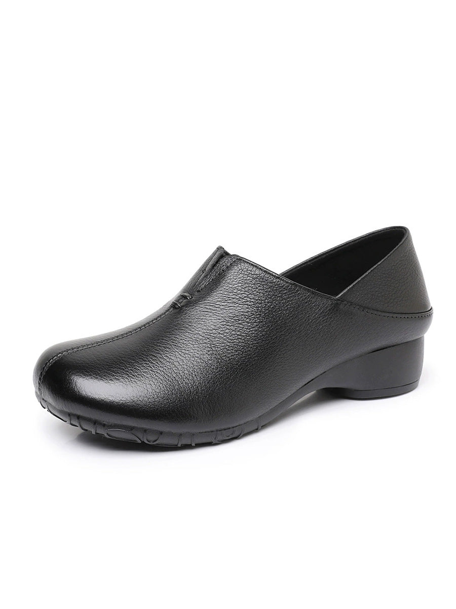 Women Casual Genuine Leather High-Vamp Comfortable Shoes