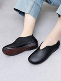 Women Literary Soft Leather Slip-On Flats