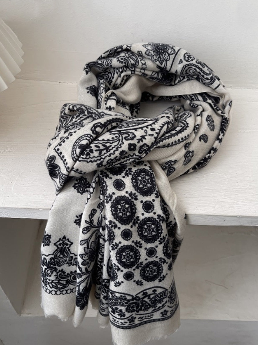 Women Classic Elegant Paisley Soft Versatile Scarf Shawl