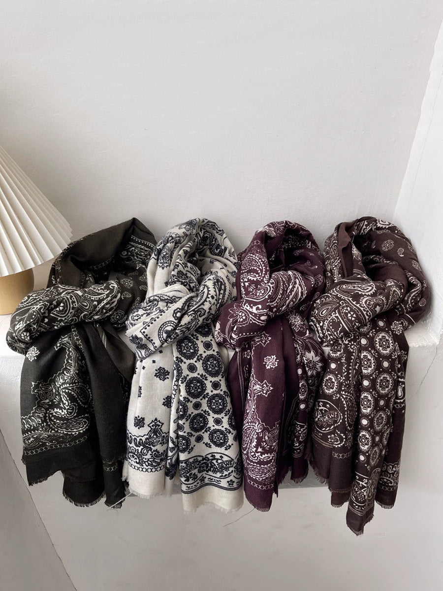 Women Classic Elegant Paisley Soft Versatile Scarf Shawl