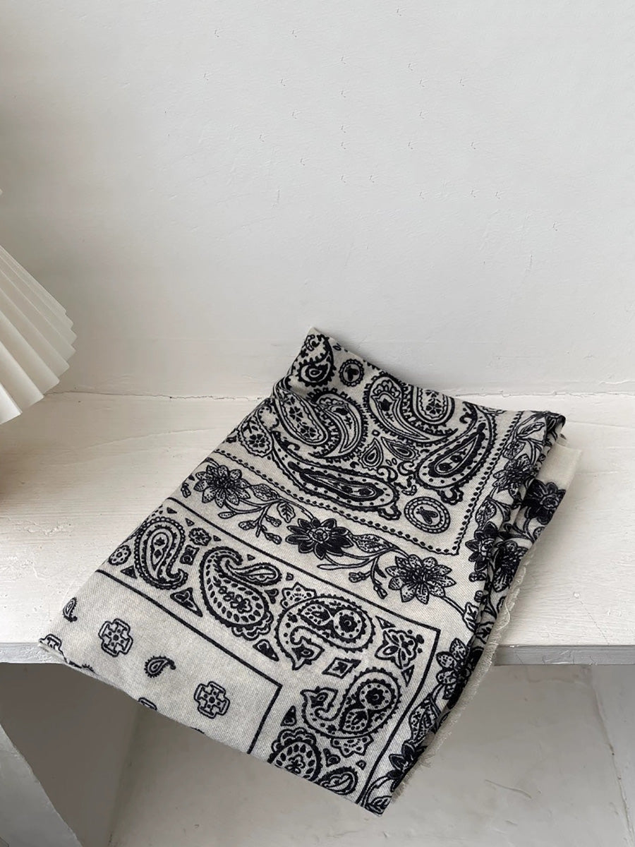 Women Classic Elegant Paisley Soft Versatile Scarf Shawl