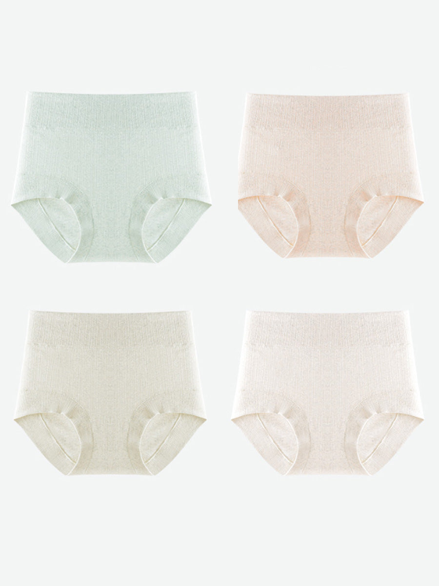 4 Pieces Women High Waist Cotton Underwear