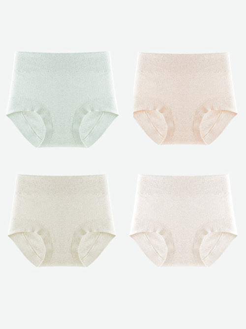 4 Pieces Women High Waist Cotton Underwear