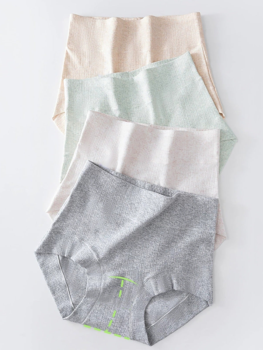 4 Pieces Women High Waist Cotton Underwear