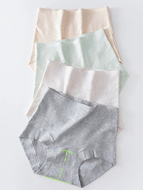 4 Pieces Women High Waist Cotton Underwear