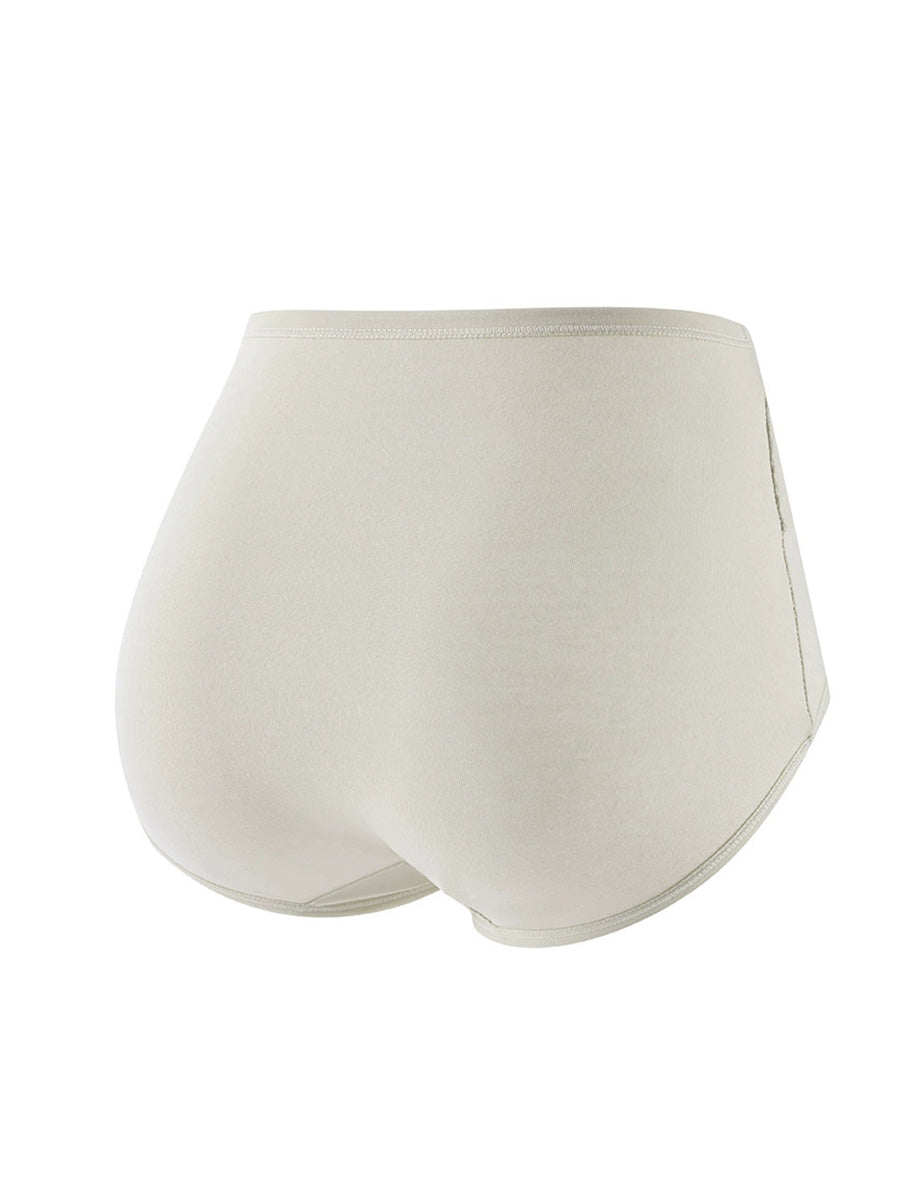 5 Pieces Women High-Waist Seamless Cotton Solid Underwear