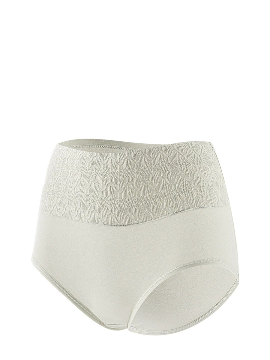 5 Pieces Women High-Waist Seamless Cotton Solid Underwear