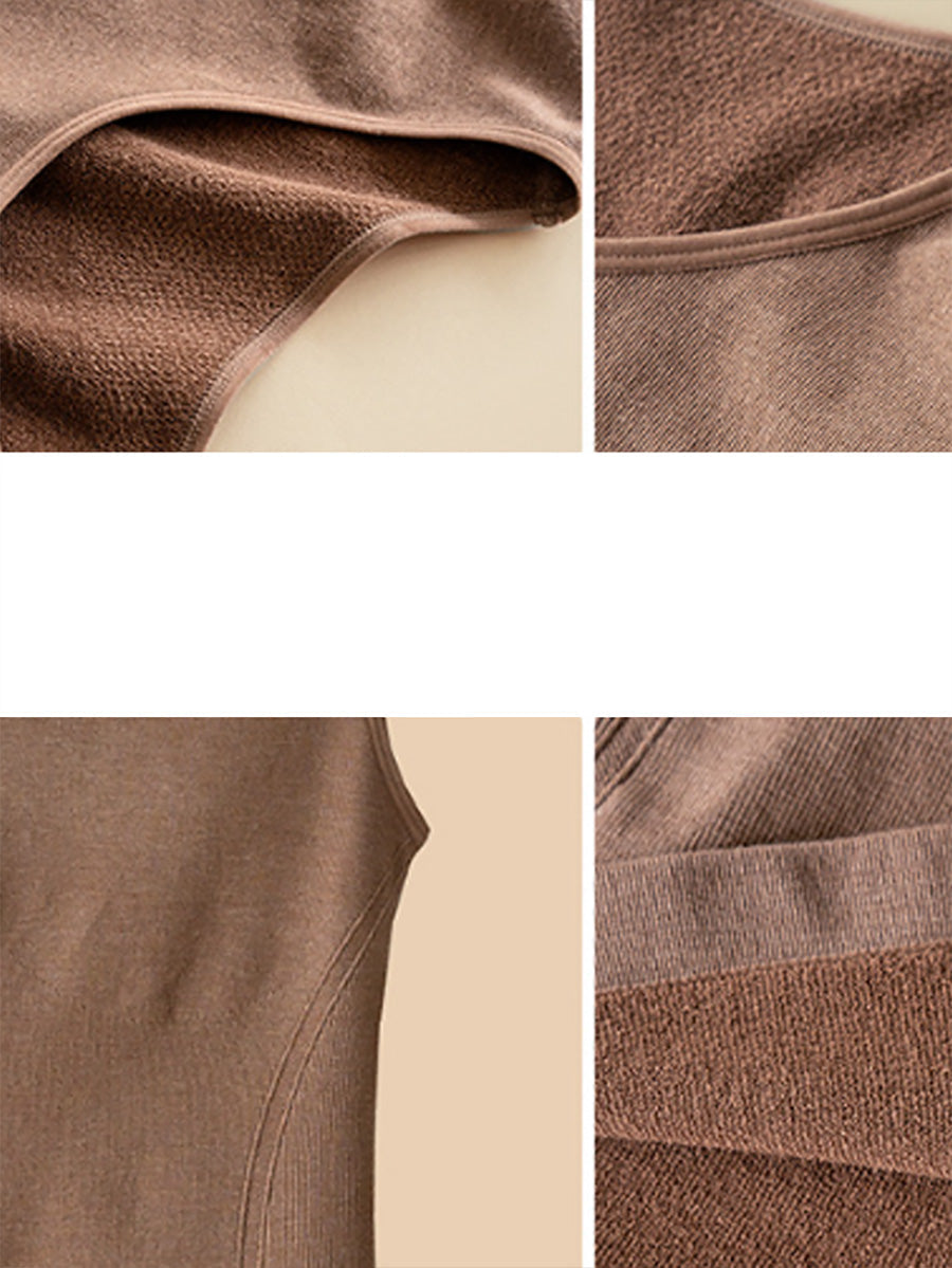 Women Solid Cashmere-Blend Slim Warm Thermal Base Layer Vest