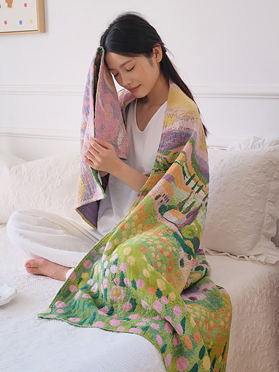 100% Cotton 4-Layer Gauze Blanket – Quick-Dry Large Towel for Home