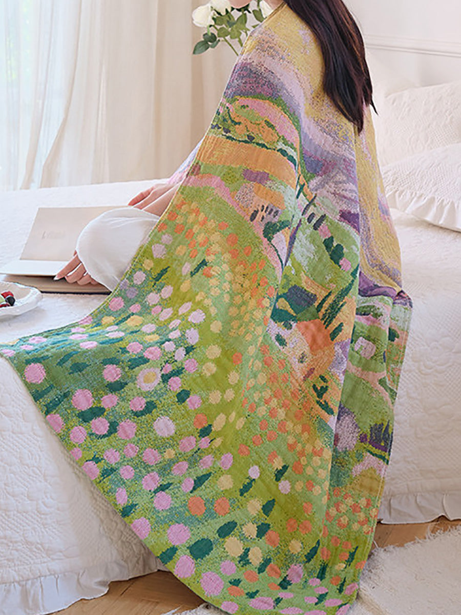 100% Cotton 4-Layer Gauze Blanket – Quick-Dry Large Towel for Home