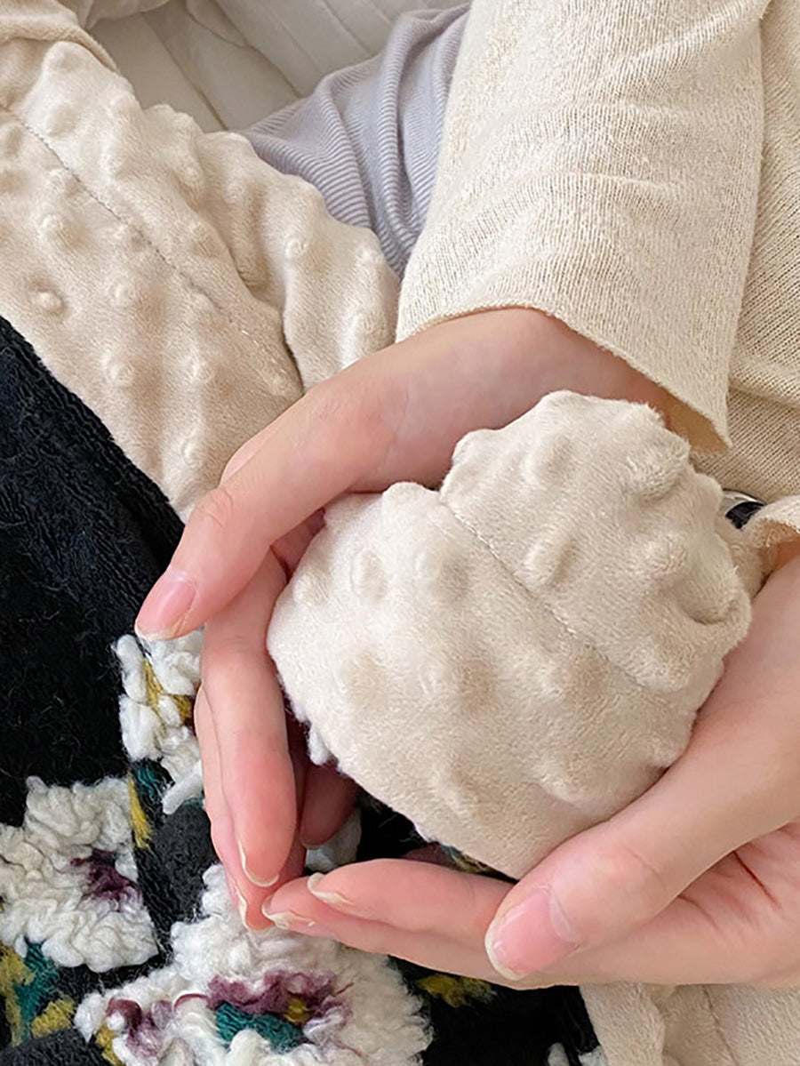 Reversible Wool-Blend Fleece Daisy Blanket – Bubble Fleece Office Nap Throw