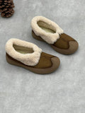 Women Winter Fur-Lined Warm Flat Slip-On Shoes
