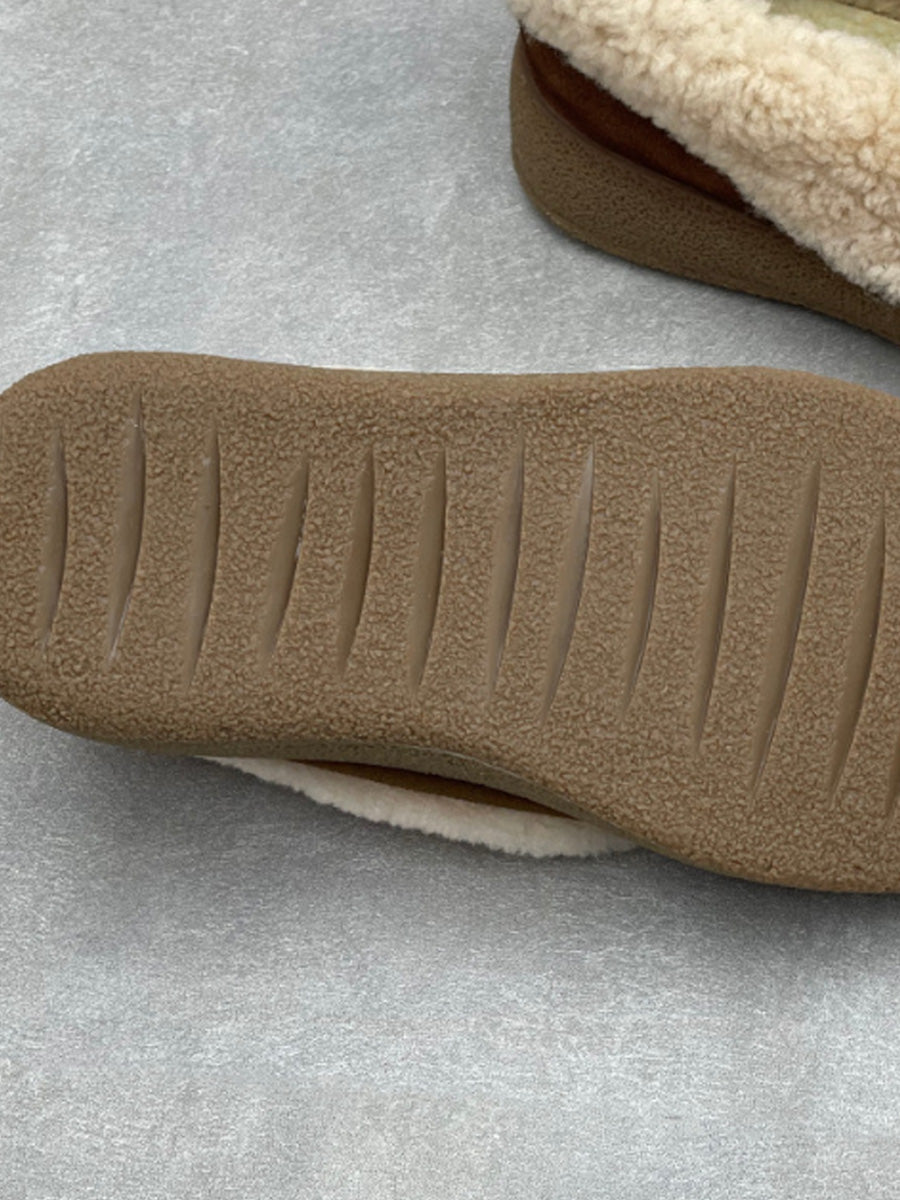Women Winter Fur-Lined Warm Flat Slip-On Shoes