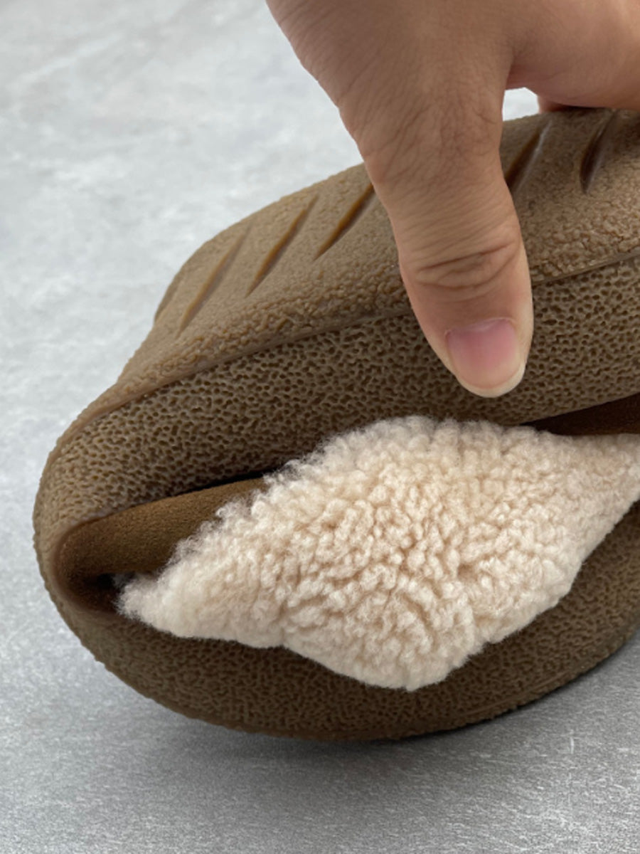 Women Winter Fur-Lined Warm Flat Slip-On Shoes