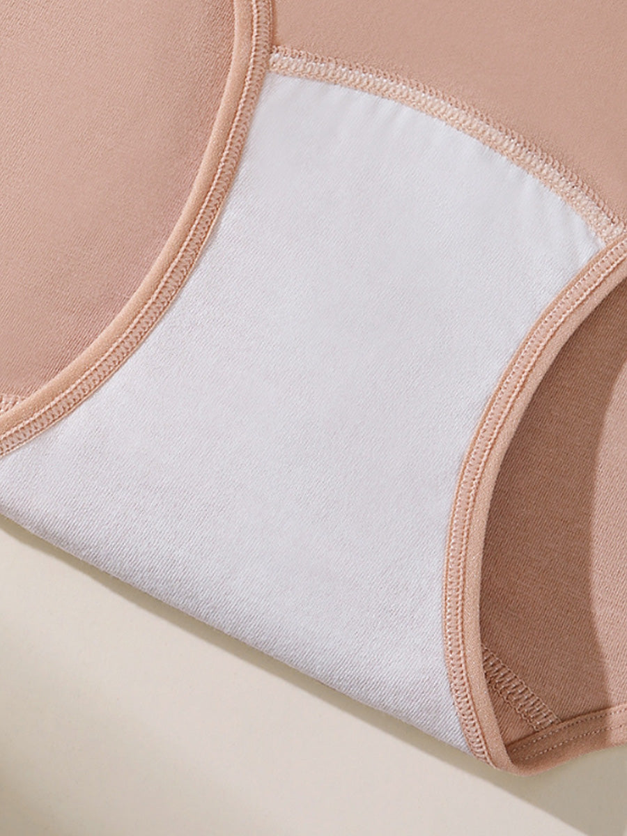6 Pieces Women High Waist Solid Cotton Underwear
