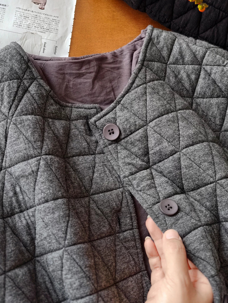 Women Winter Casual Quilted 100% Cotton Long Coat