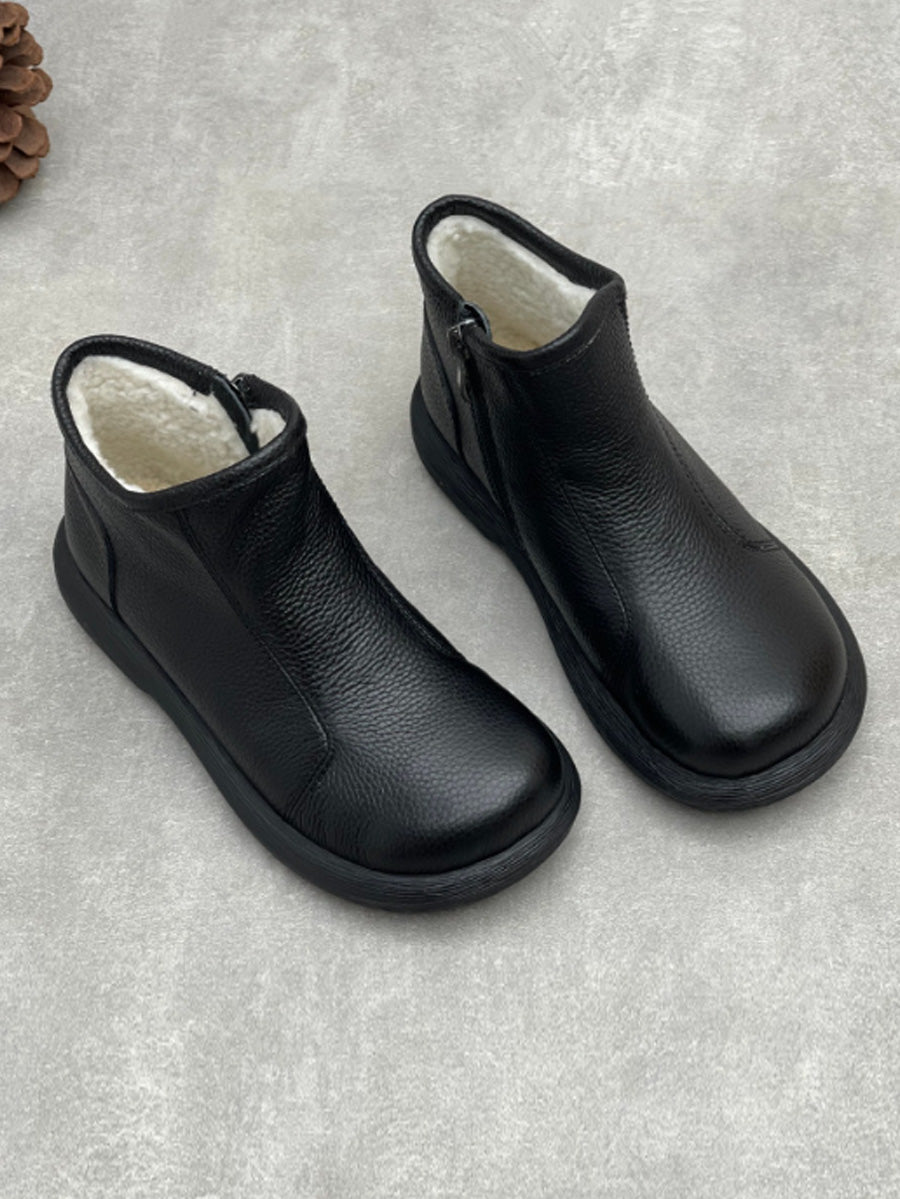 Women Winter Fleece-Lined Warm Flat Ankle Boots