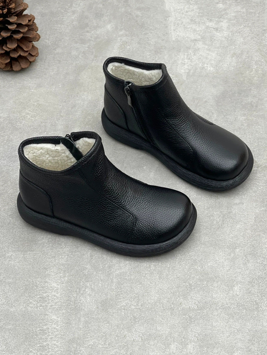 Women Winter Fleece-Lined Warm Flat Ankle Boots